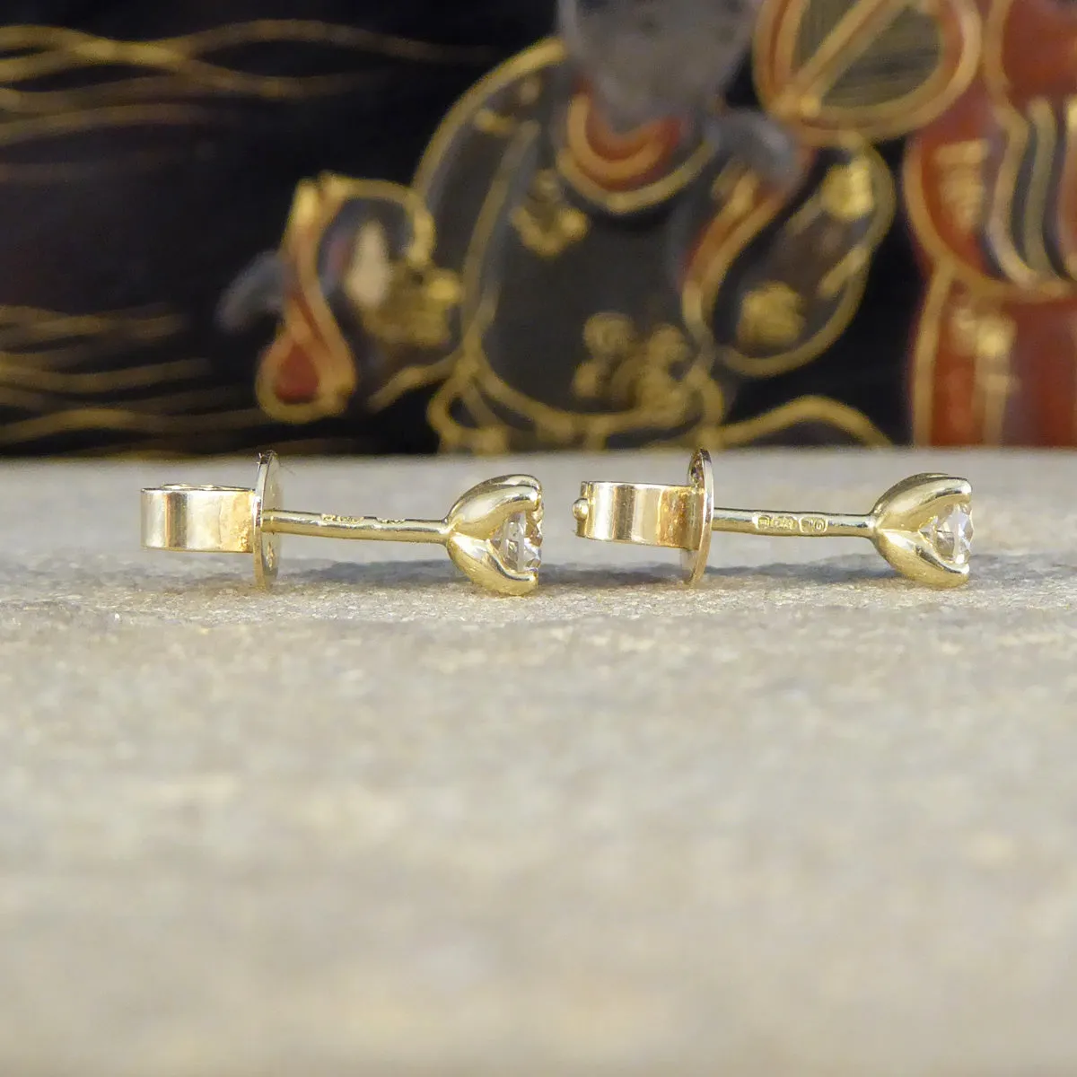 0.50ct Diamond Stud Earrings in Yellow Gold