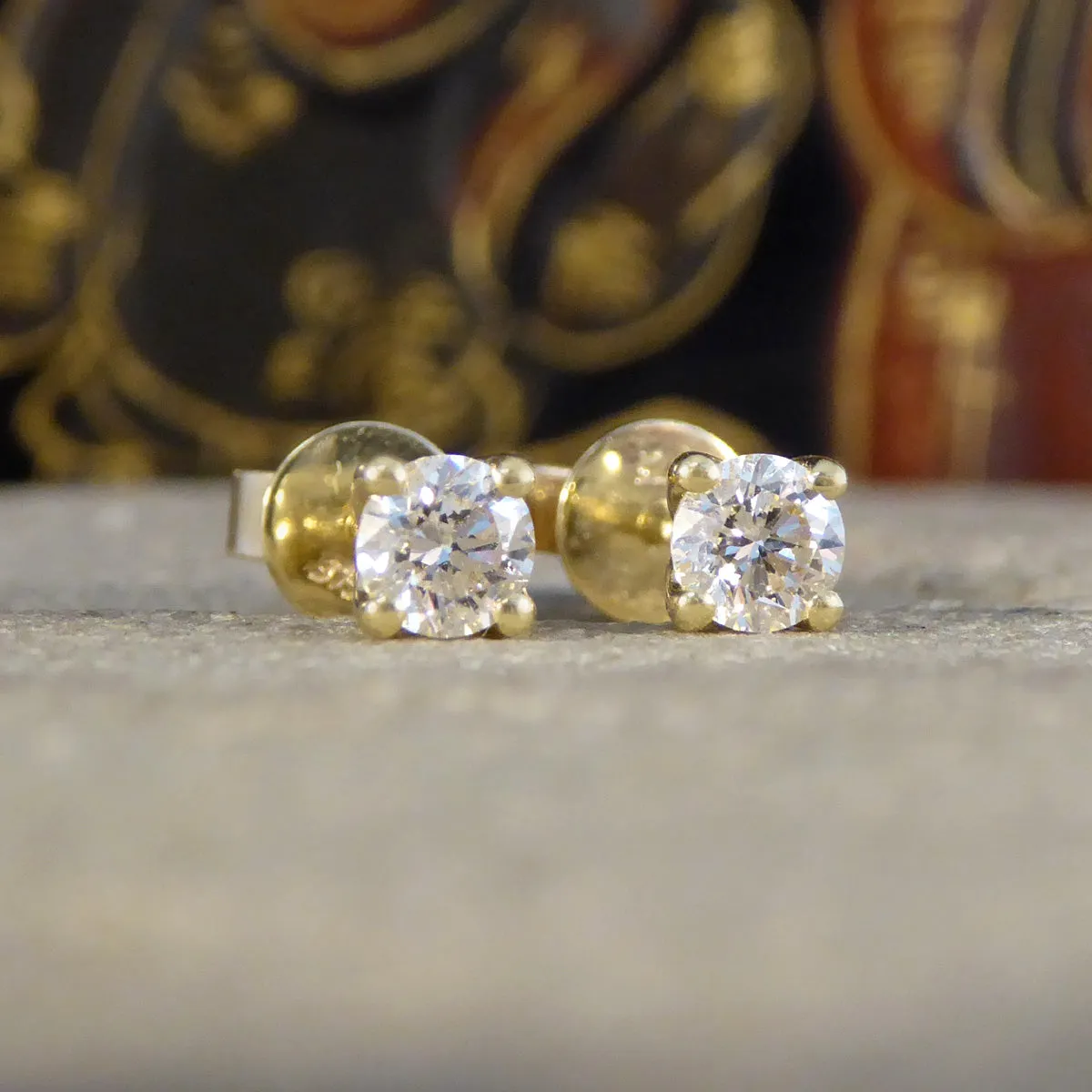 0.50ct Diamond Stud Earrings in Yellow Gold