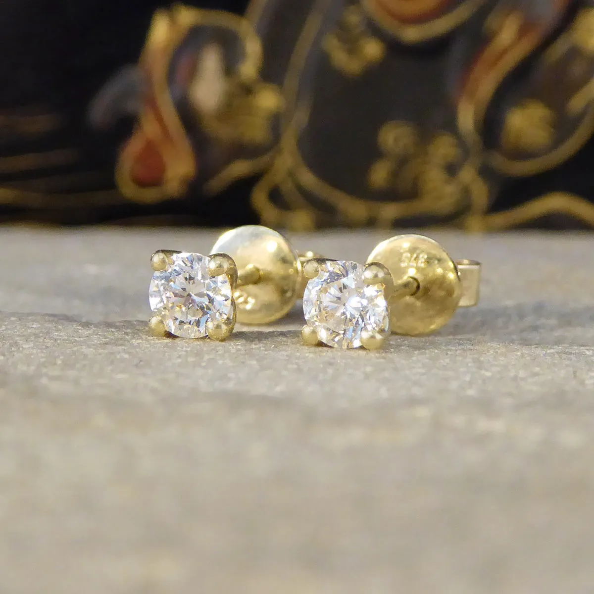 0.50ct Diamond Stud Earrings in Yellow Gold