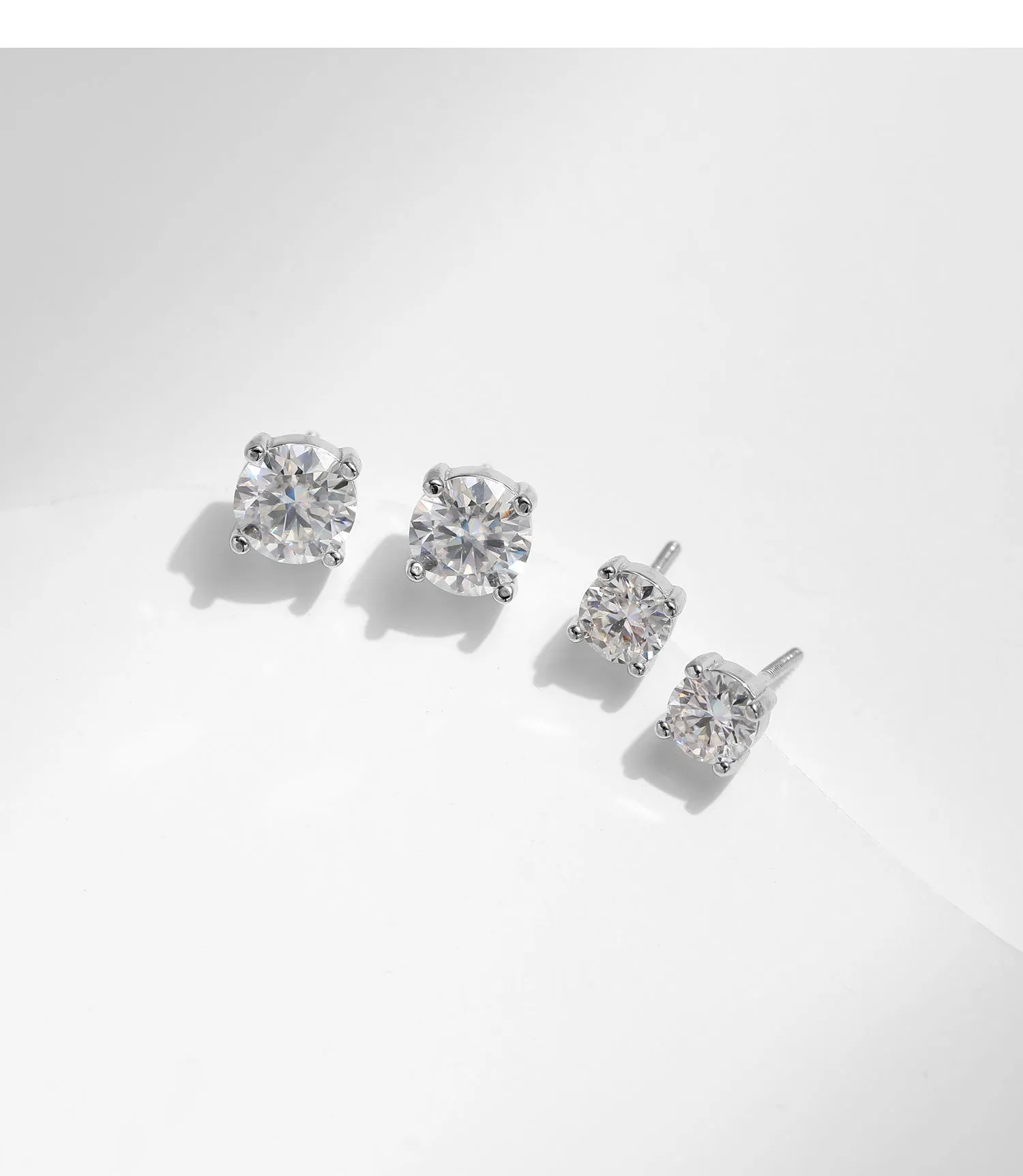1 Carat Moissanite Sterling Silver French Elegant Wedding Earrings