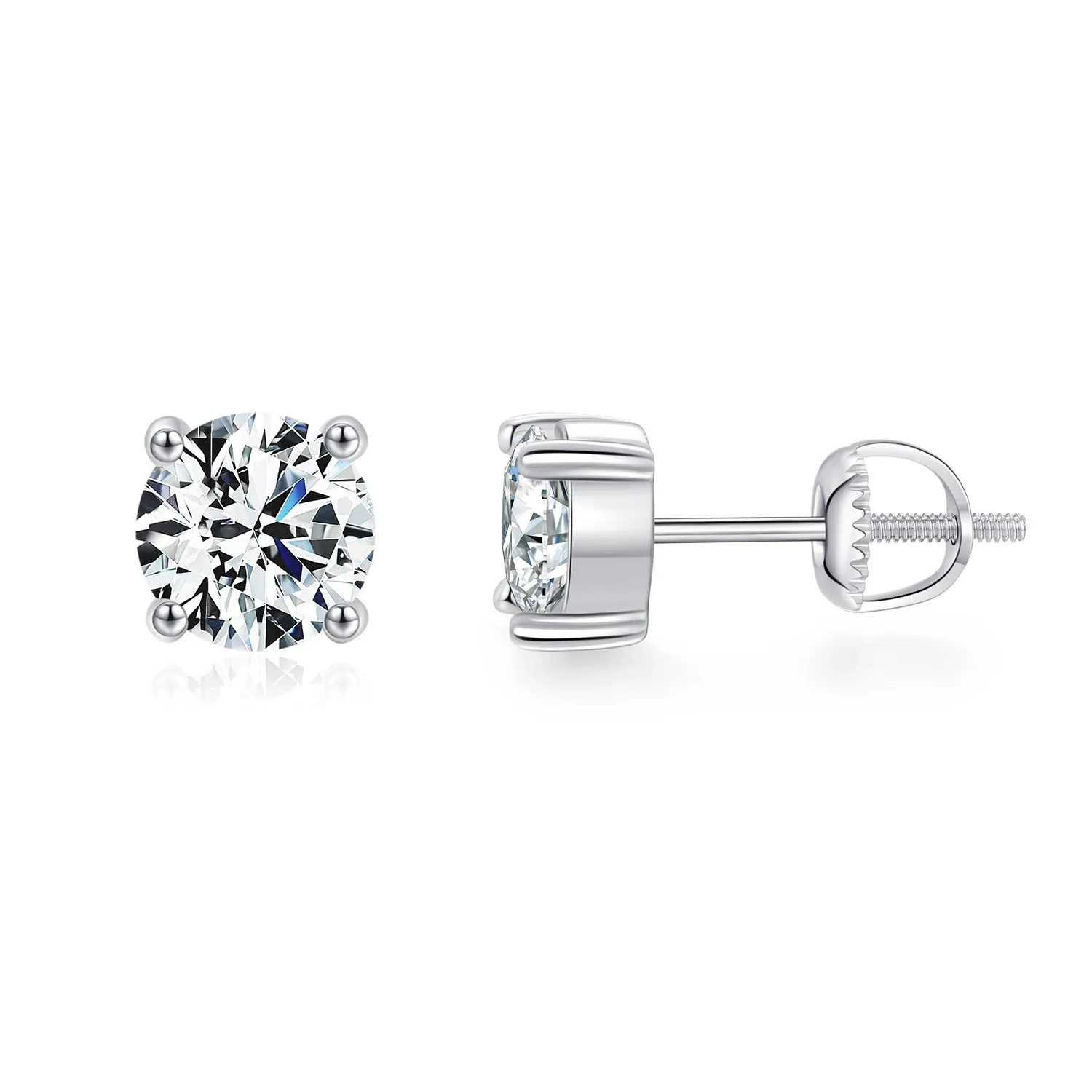 1 Carat Moissanite Sterling Silver French Elegant Wedding Earrings
