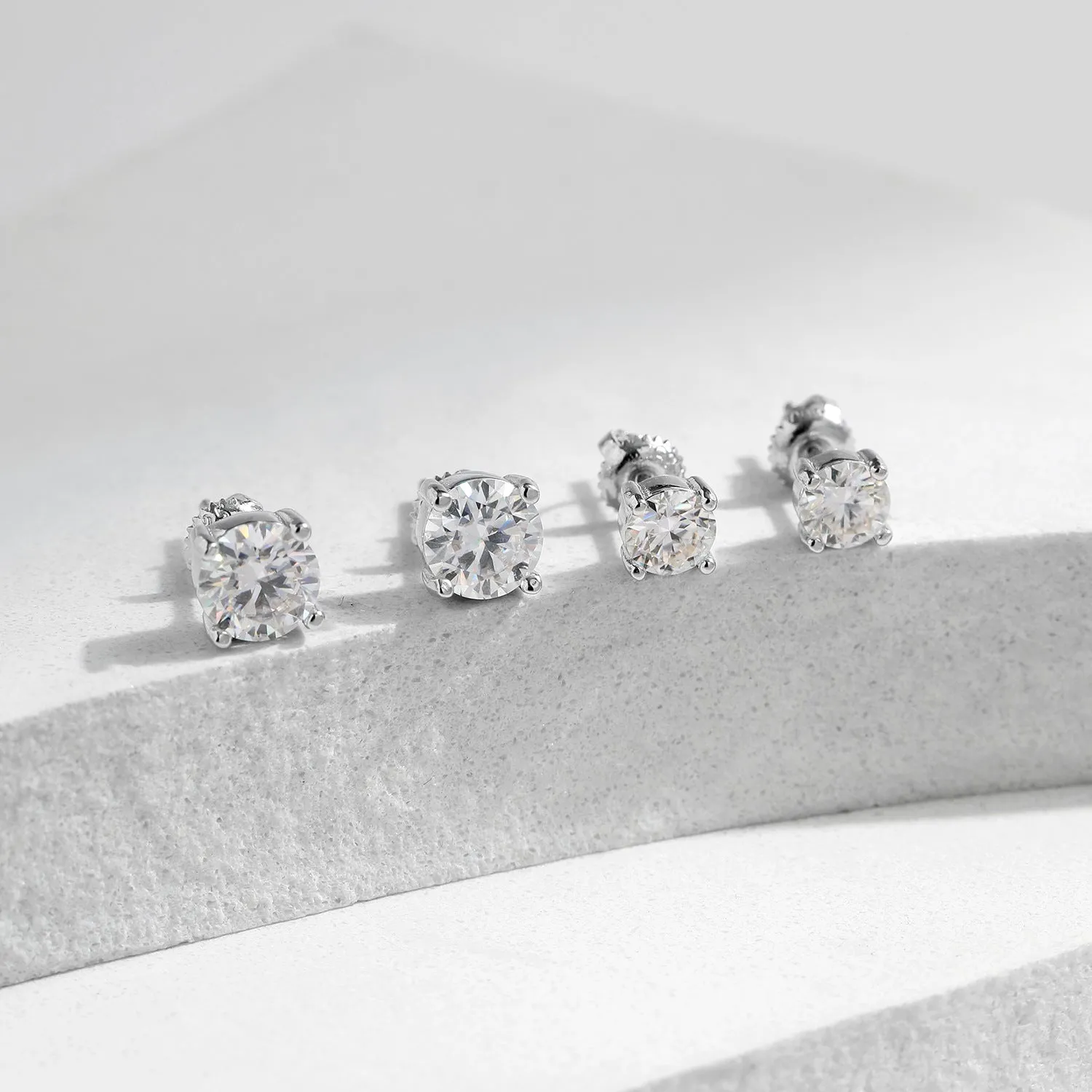 1 Carat Moissanite Sterling Silver French Elegant Wedding Earrings