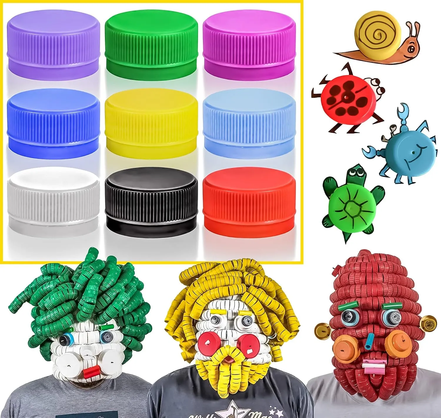 100 PCS Colorful Plastic Bottle Caps, 1.2 Inch Plastic Bottle Lids Colored Bottle Tops, Small Craft Bottlecaps DIY Bottle Lids Neon Plastic Bottle Cap Top Lid for Craft and DIY