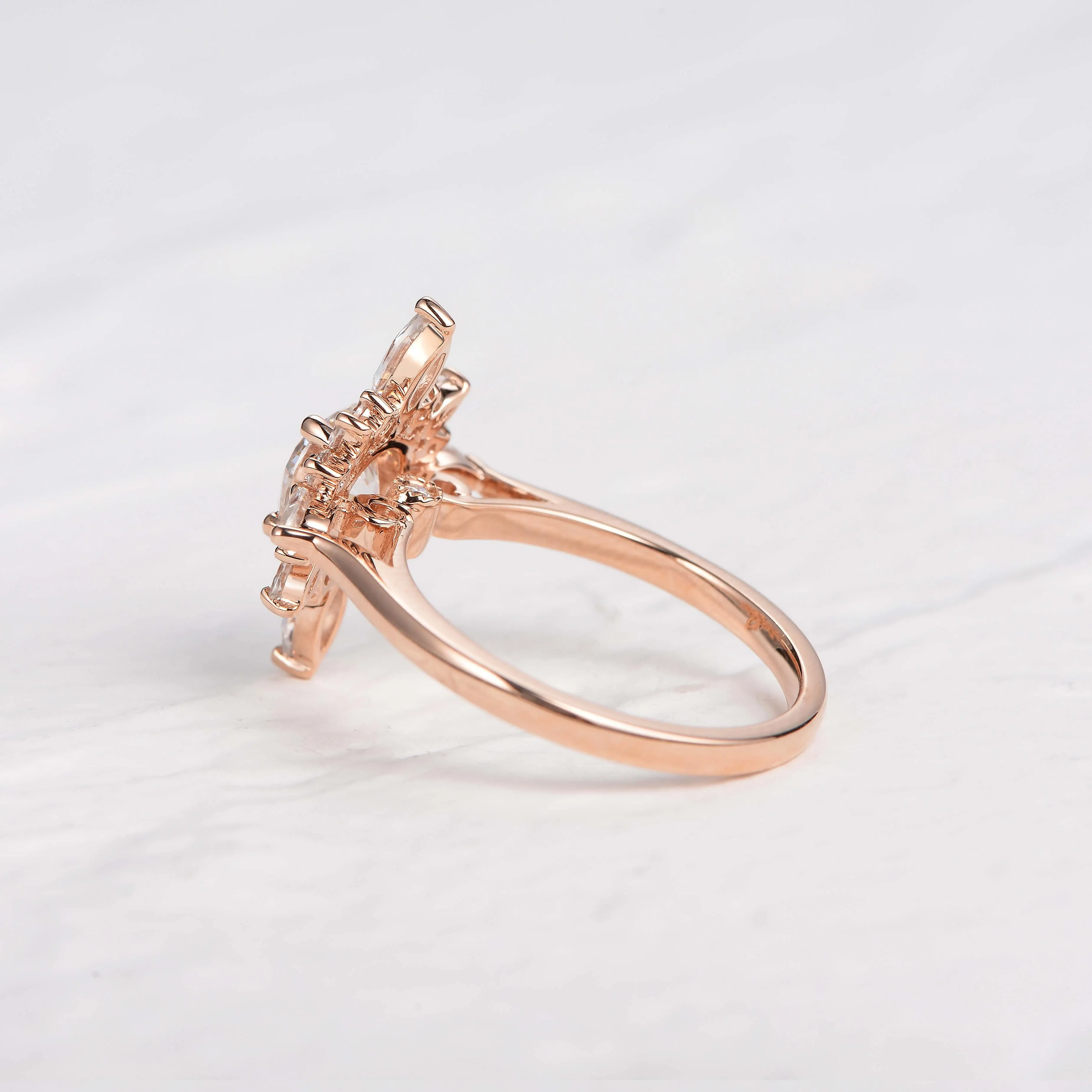 1.0ct Moissanite Floral Vintage Halo Ring