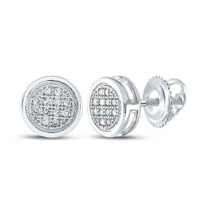 10kt White Gold Sparkling Diamond Circle Earrings