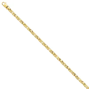 14K Gold Byzantine Bracelet with Hand-Polished Solid Links