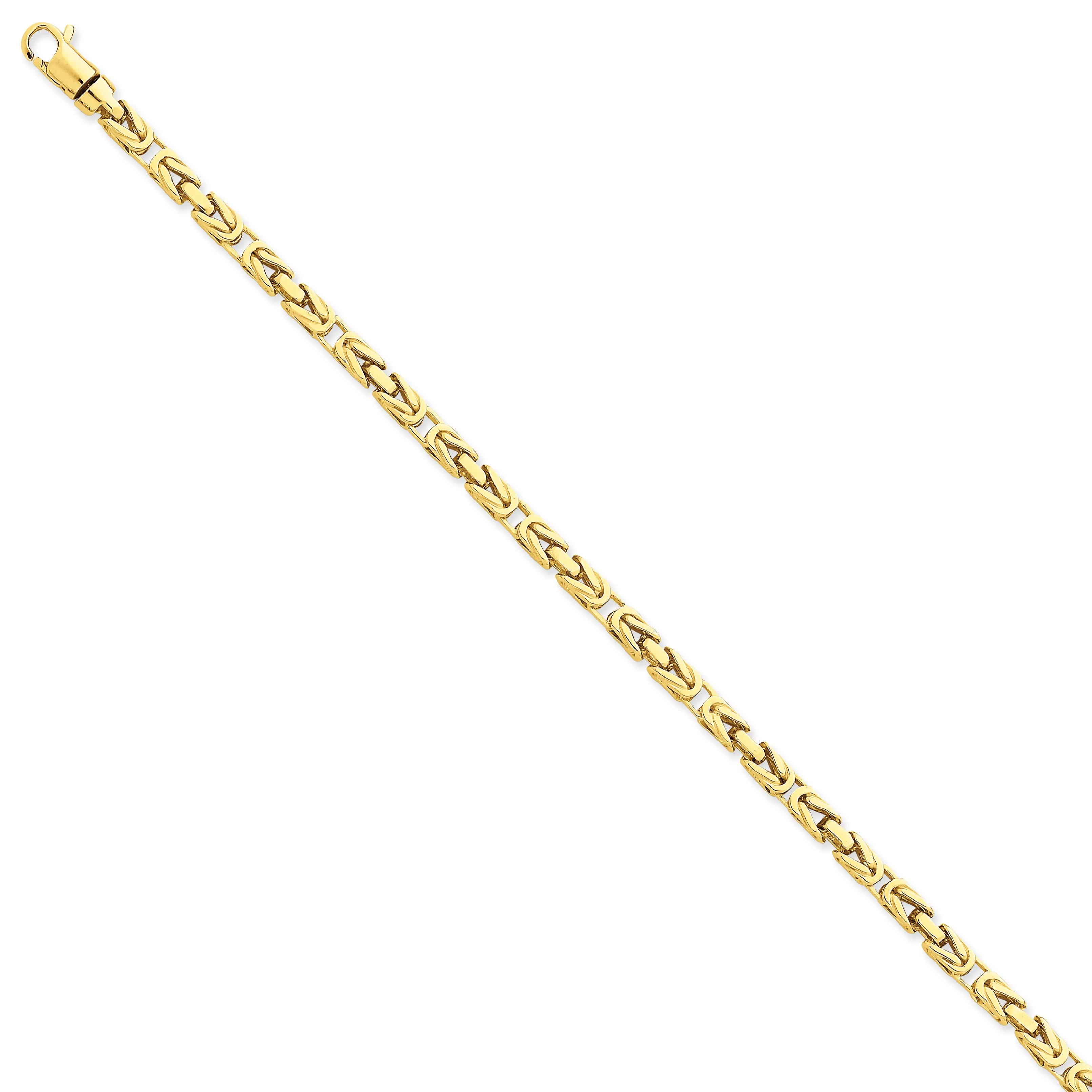 14K Gold Byzantine Bracelet with Hand-Polished Solid Links