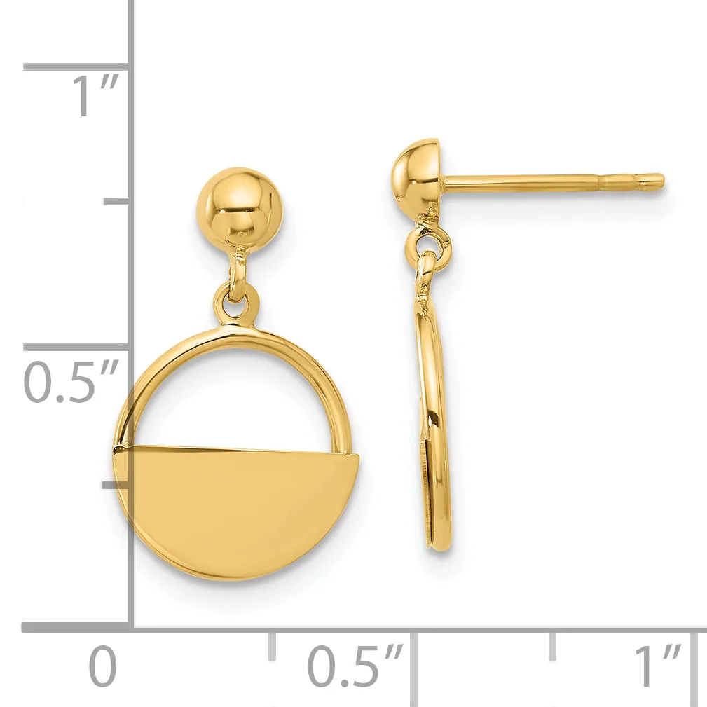 14K Polished Contemporary Dangle Post Earrings