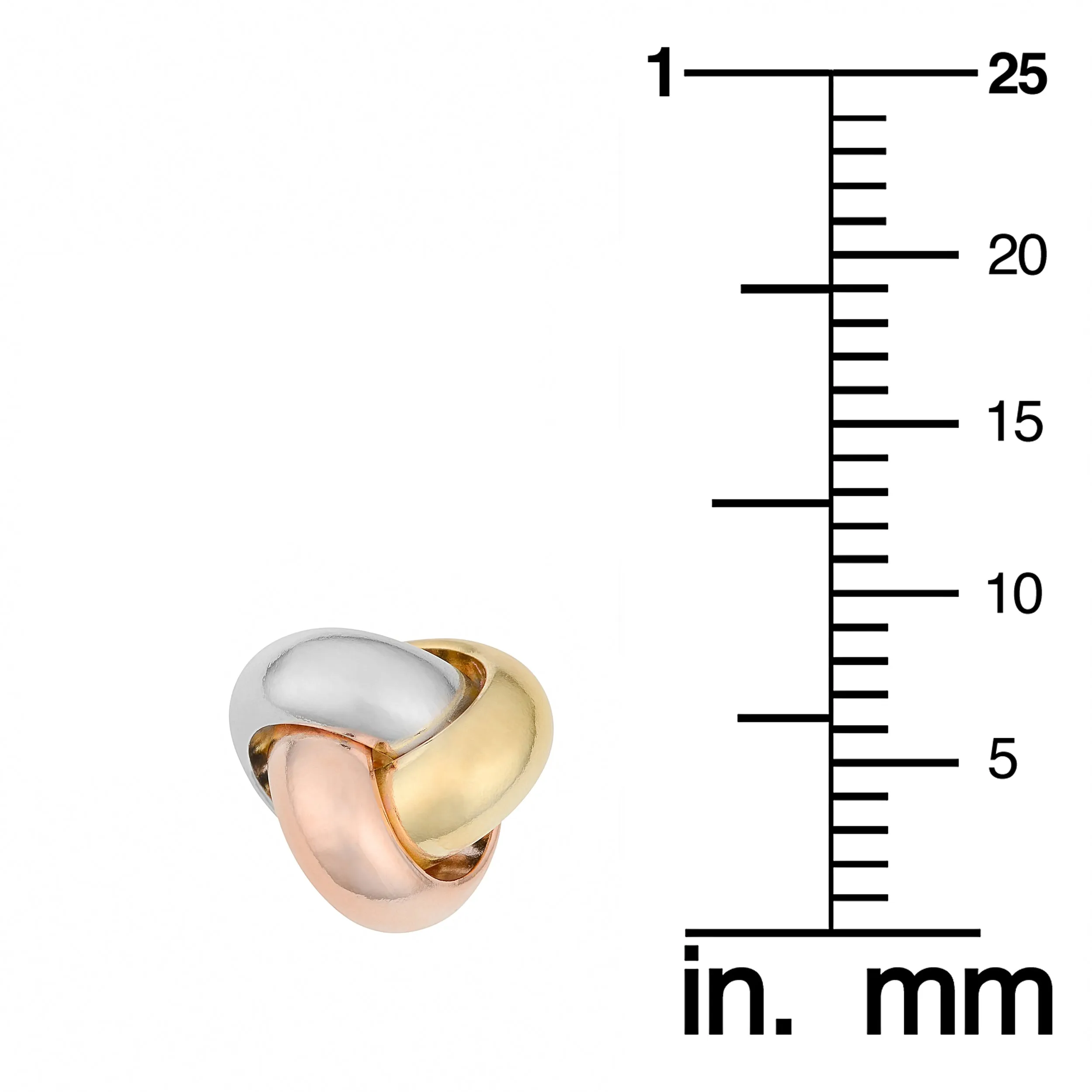 14k Tri-Color Gold Polished Love Knot Earrings