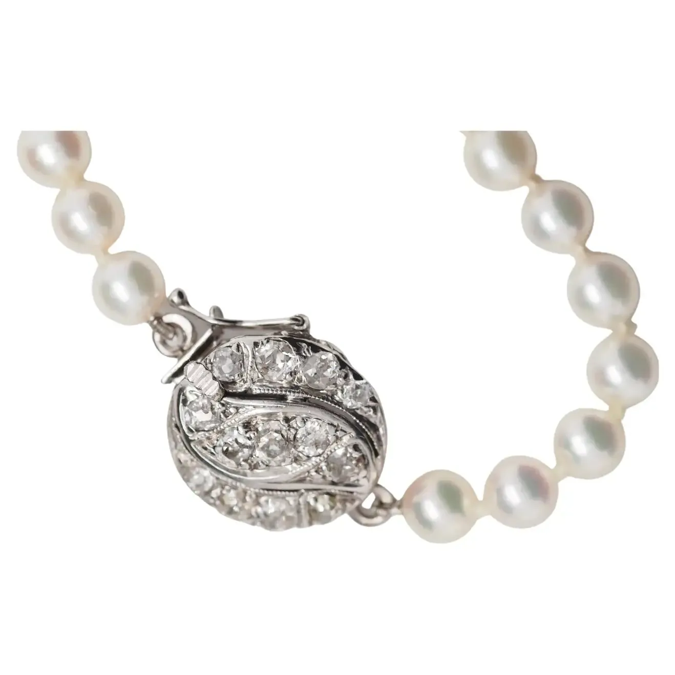 14K White Gold .75cttw Old Mine Brilliant Diamond Necklace