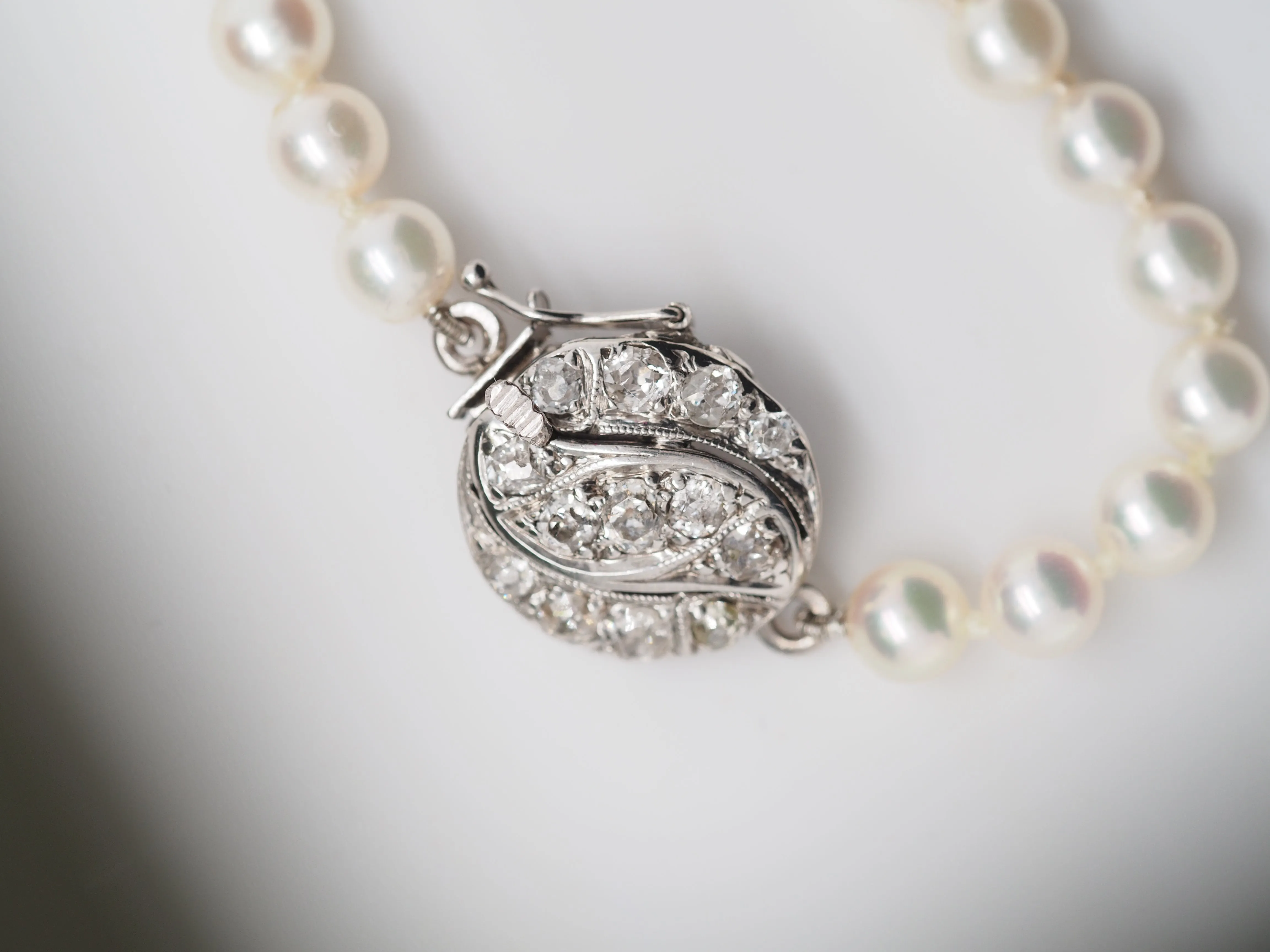 14K White Gold .75cttw Old Mine Brilliant Diamond Necklace
