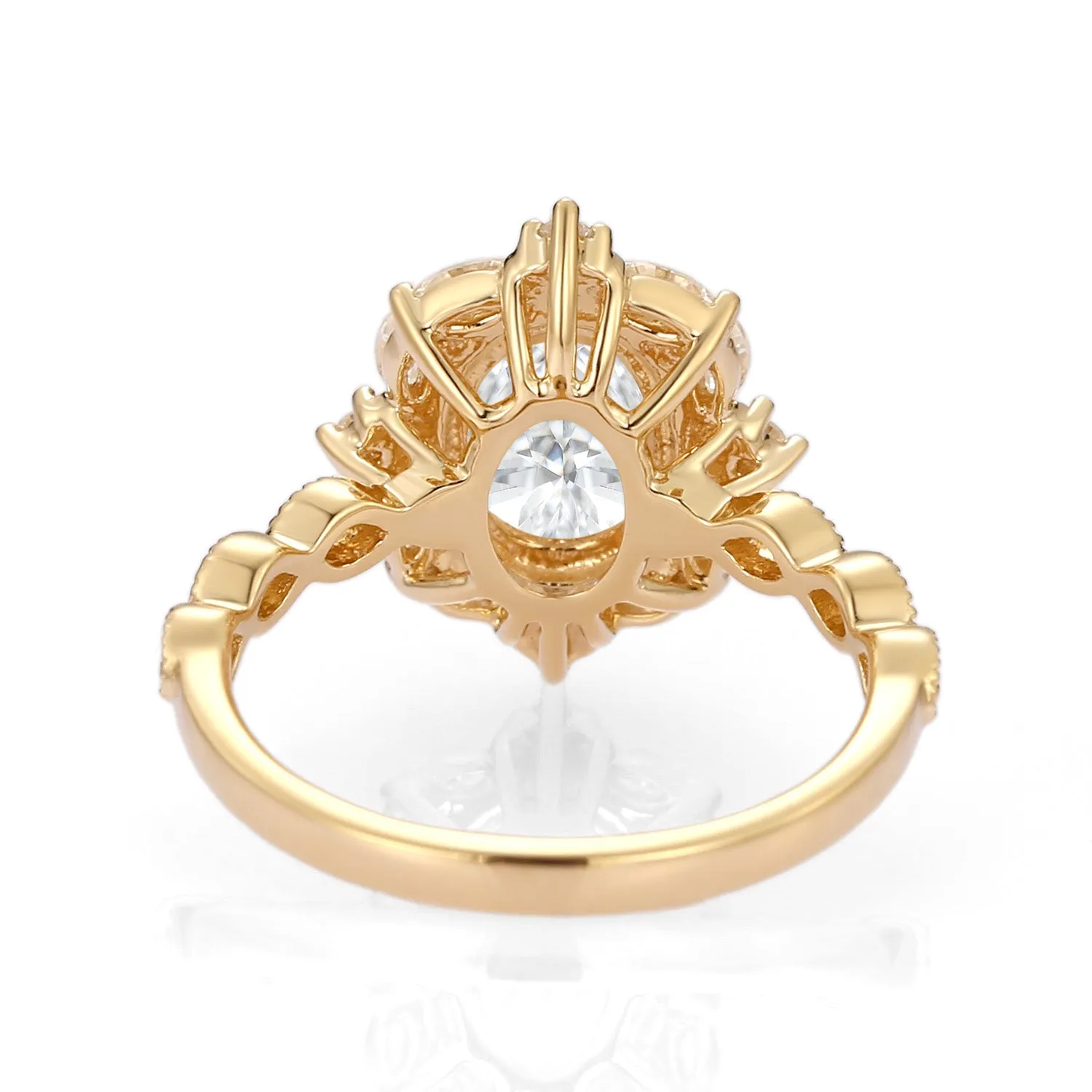 1.5ct Oval Moissanite Signature Vintage Byzantine Ring