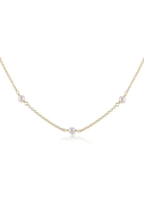 15" Choker Simplicity Chain - Classic 4mm Pearl