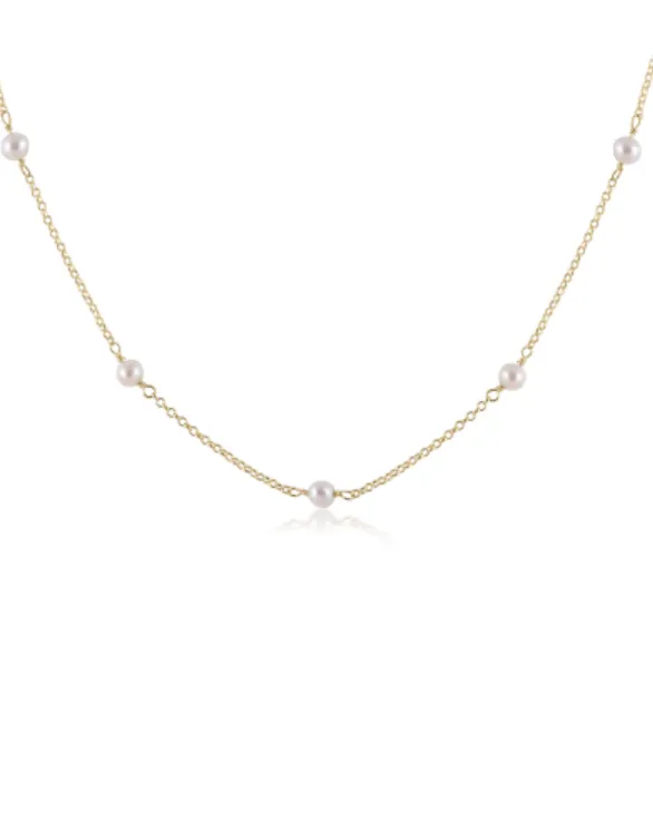 15" Choker Simplicity Chain - Classic 4mm Pearl
