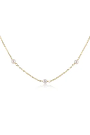 15" Choker Simplicity Chain - Classic 4mm Pearl