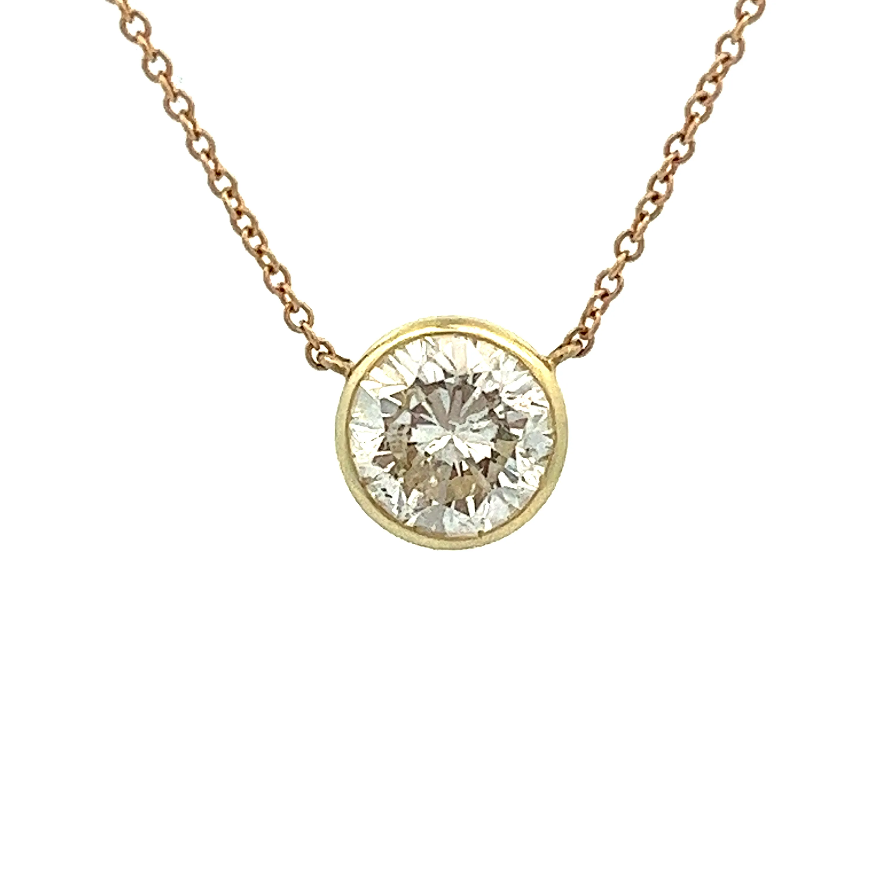 1.75ct 14k Yellow Gold Solitaire Diamond Pendant
