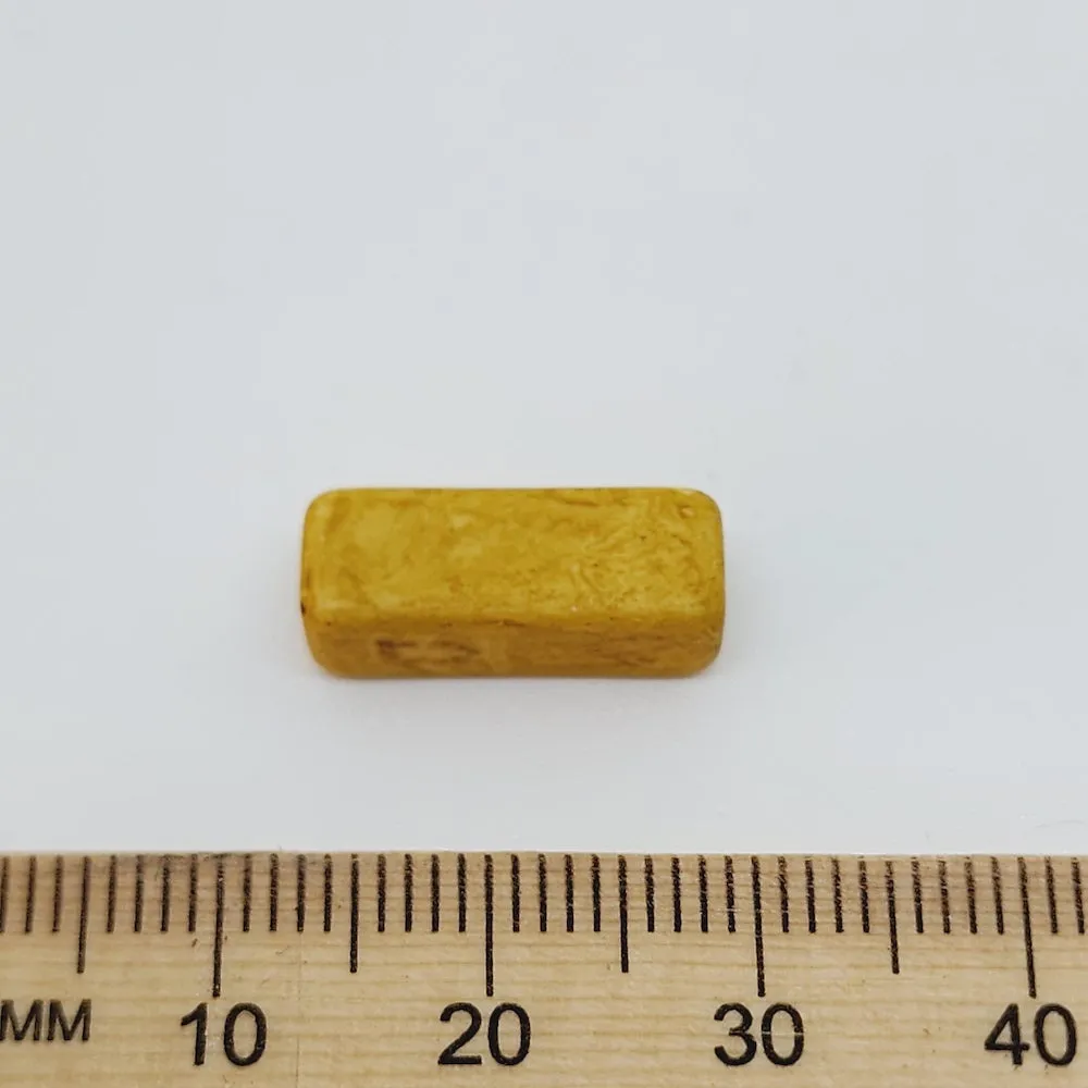 17x6.5mm Rectangle Tube (25) - Matte Tan - Vintage Lucite Beads