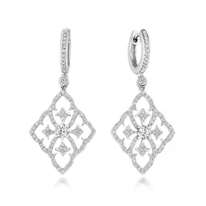 18ct White Gold 0.68ct Diamond Baroque Drop Earrings