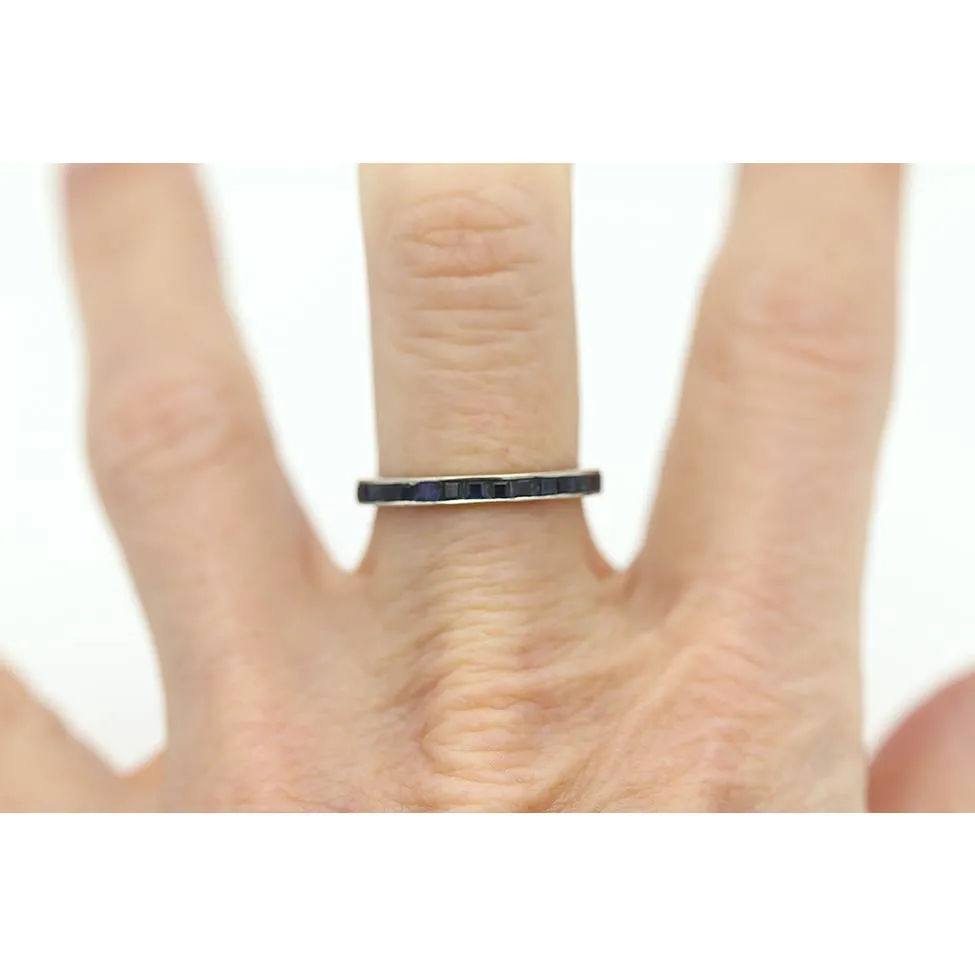 1980s Estate Sapphire Wedding Stacking Band