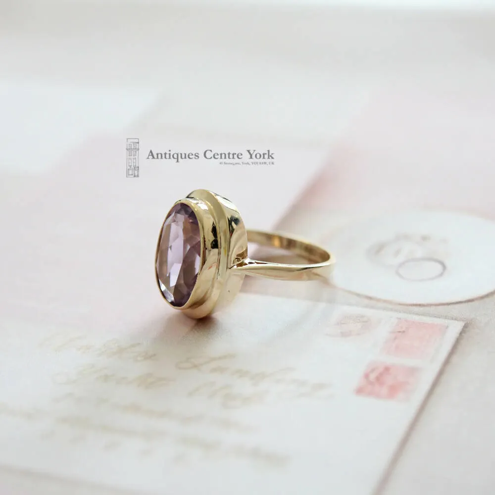 1990's 9ct Gold Amethyst Single Stone Ring