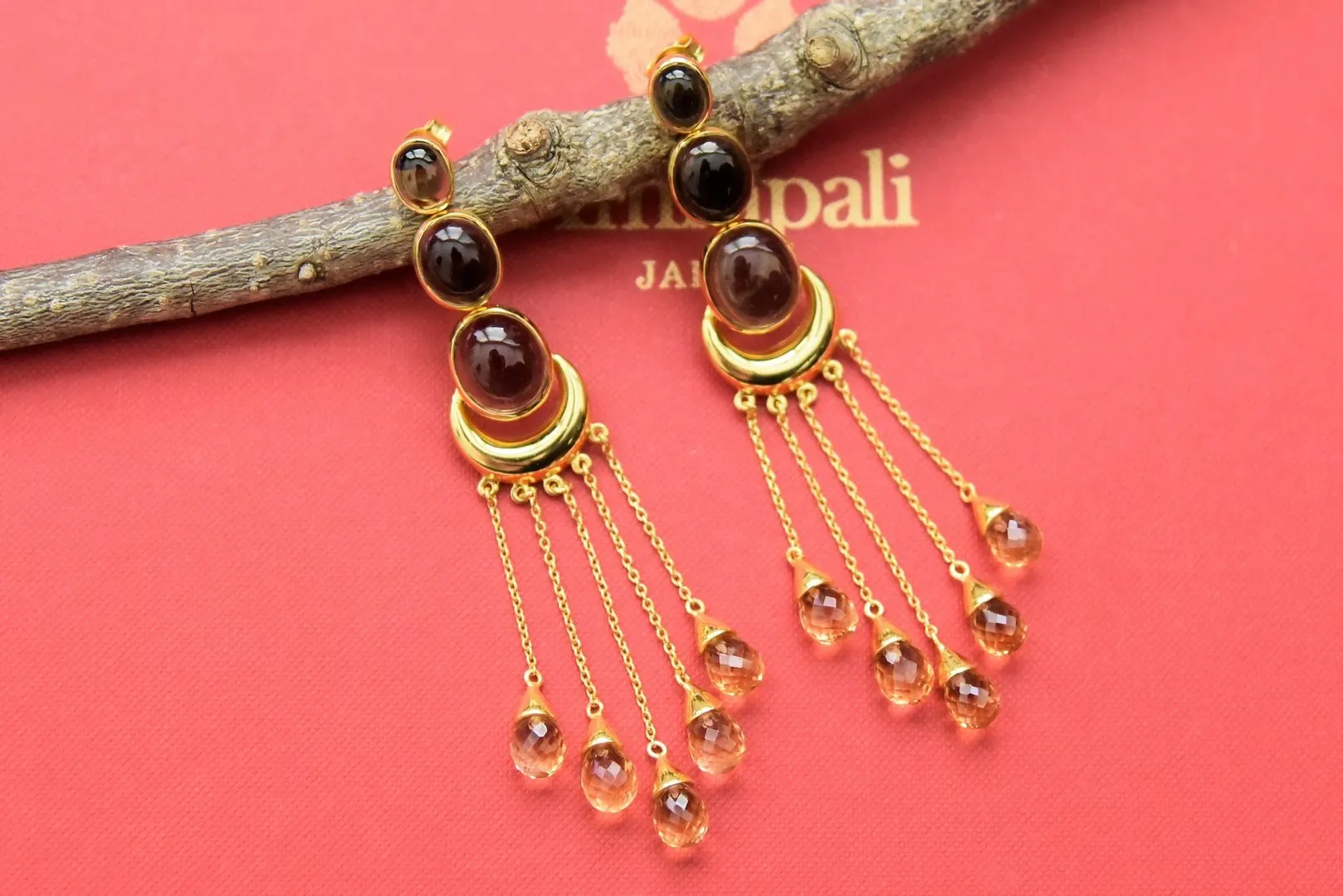 20D765 Gold Plated Tassels Contemporary Earrings