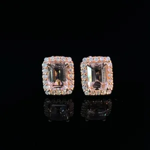 2.20 ctw morganite and diamond earrings