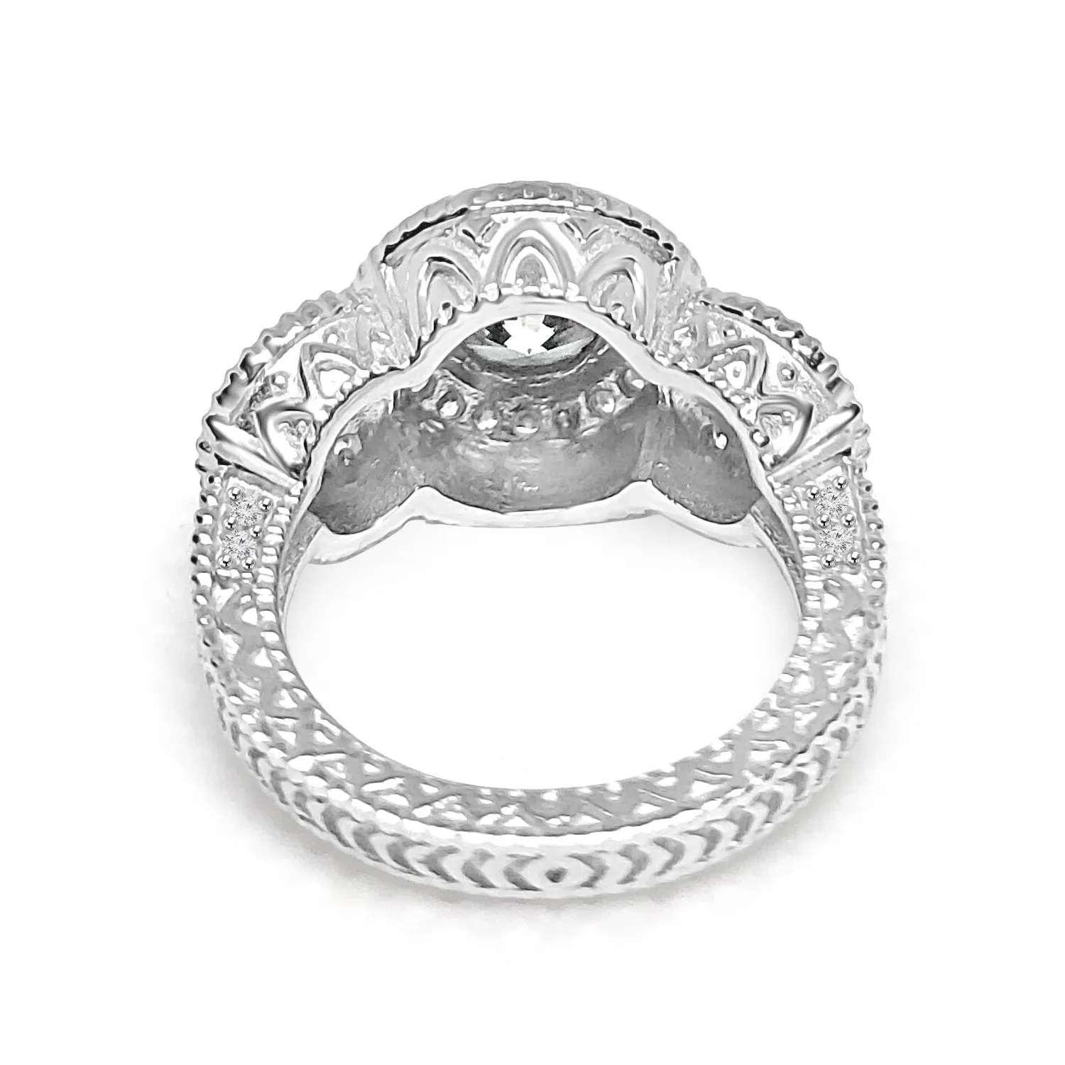 2CT Round Diamond Veneer Cubic Zirconia Ring. 635R13665