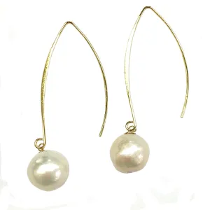 303-01-G | LONG DROP EDISON EARRING (WHITE ON GOLD) 303-01-G | LONG DROP EDISON EARRING (WHITE ON GOLD)