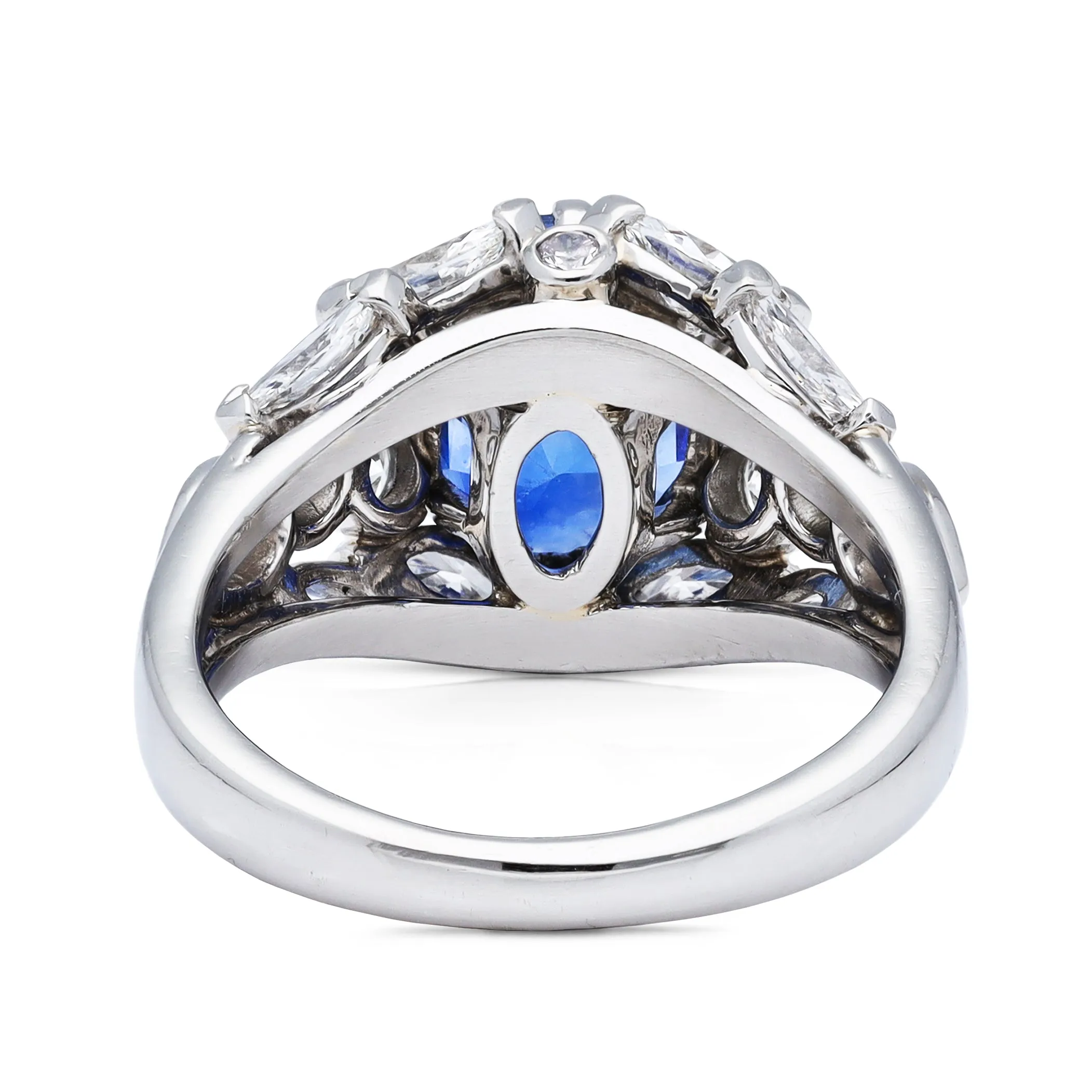 3ct ceylon blue sapphire and diamond ring, platinum
