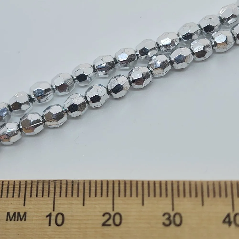 4mm Faceted Beads (100) - Silver