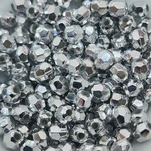 4mm Faceted Beads (100) - Silver