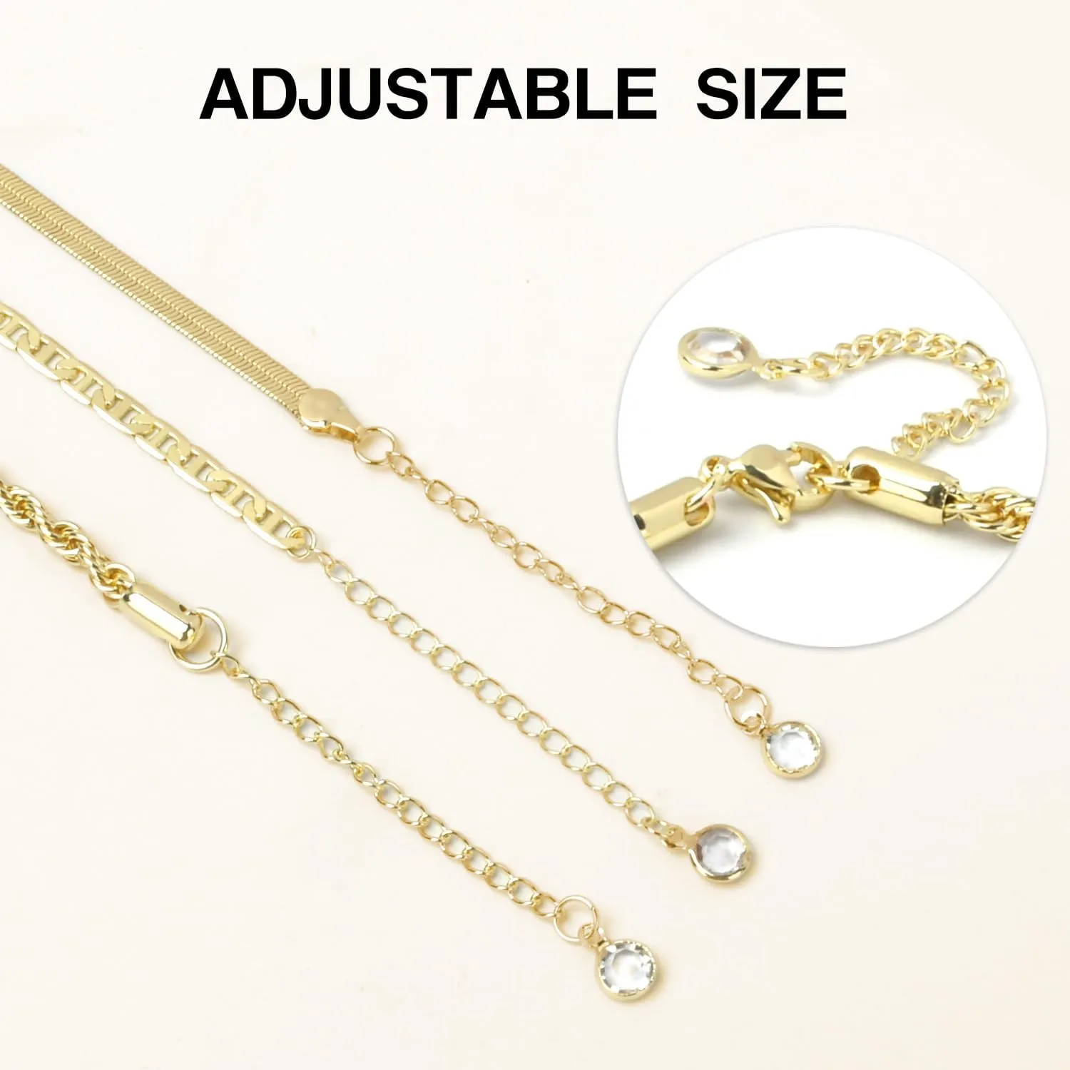 7Pcs Gold Ankle Bracelets Gold Paperclip Chain Dainty Anklet Adjustable Ankle Bracelets Friendship Bracelets Boho Bracelets for Women Foot Jewelry Gift