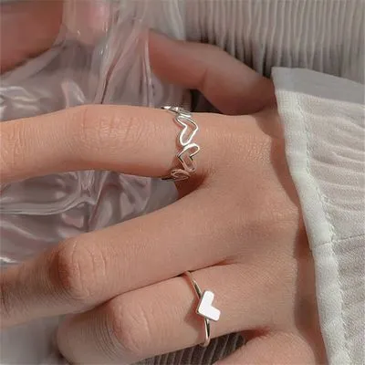 7Pcs Simple Trendy Punk Gothic Hip Hop Knuckles Rings Set