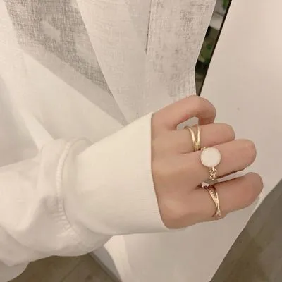 7Pcs Simple Trendy Punk Gothic Hip Hop Knuckles Rings Set