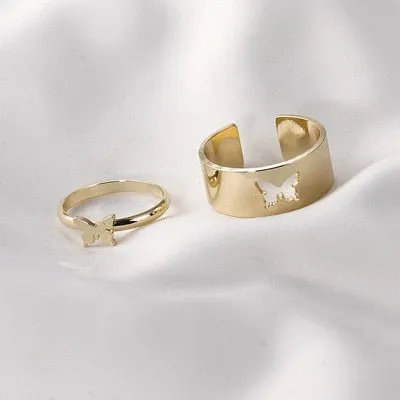 7Pcs Simple Trendy Punk Gothic Hip Hop Knuckles Rings Set