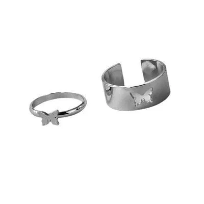 7Pcs Simple Trendy Punk Gothic Hip Hop Knuckles Rings Set