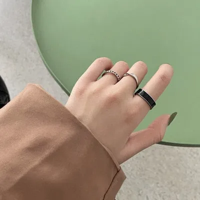 7Pcs Simple Trendy Punk Gothic Hip Hop Knuckles Rings Set