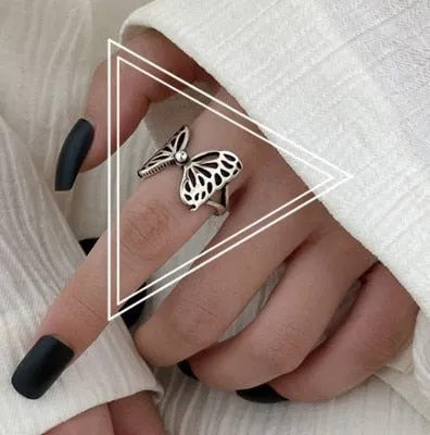 7Pcs Simple Trendy Punk Gothic Hip Hop Knuckles Rings Set