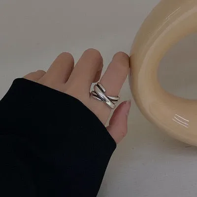 7Pcs Simple Trendy Punk Gothic Hip Hop Knuckles Rings Set