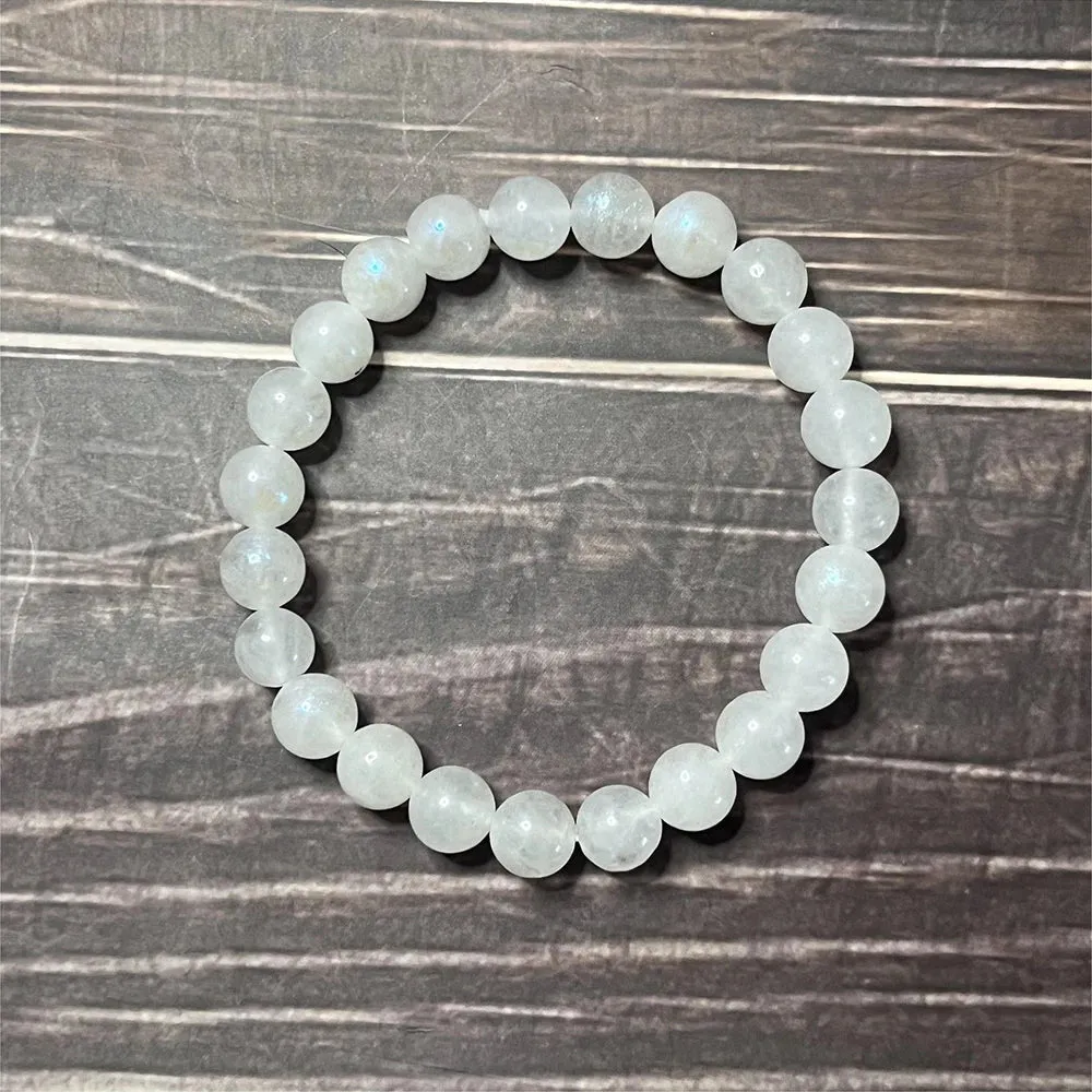 8mm Moon Stone Beaded Knot 108 Mala Necklace Bracelet Set