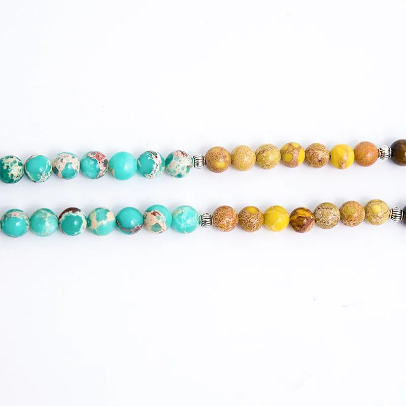 8mm Natural Stone 7 Chakra Necklace Meditation Yoga Peace Spirit Jewelry