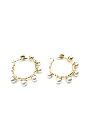 8mm Pearl Trimmed Hoops