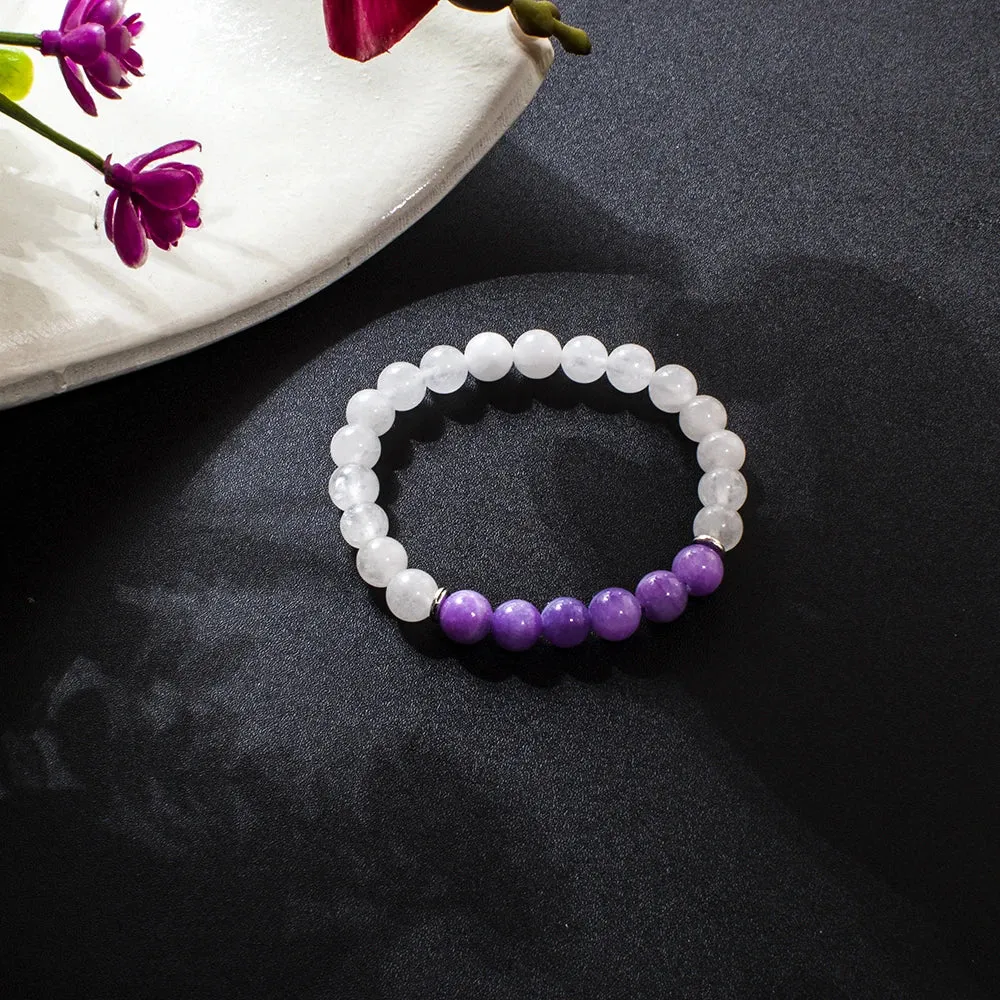 8mm White Jade Beaded 108 Mala Necklace Meditation Yoga Prayer Japamala Set