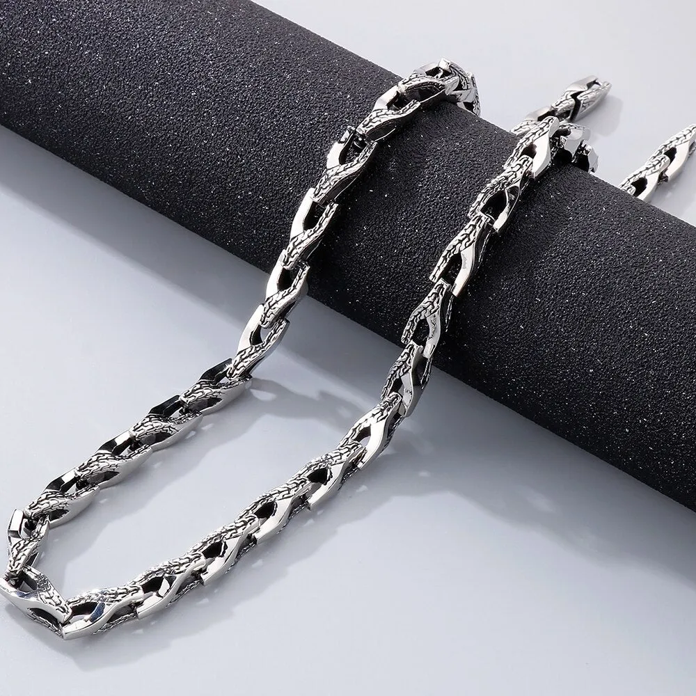8MM Wide Snake Bone Chain Man Necklace for Men