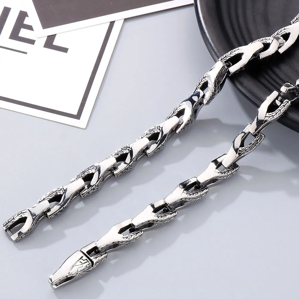 8MM Wide Snake Bone Chain Man Necklace for Men