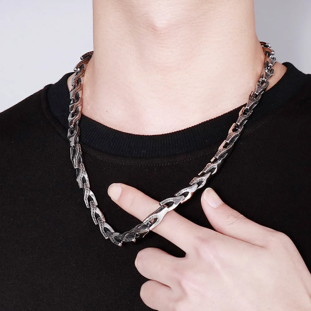 8MM Wide Snake Bone Chain Man Necklace for Men