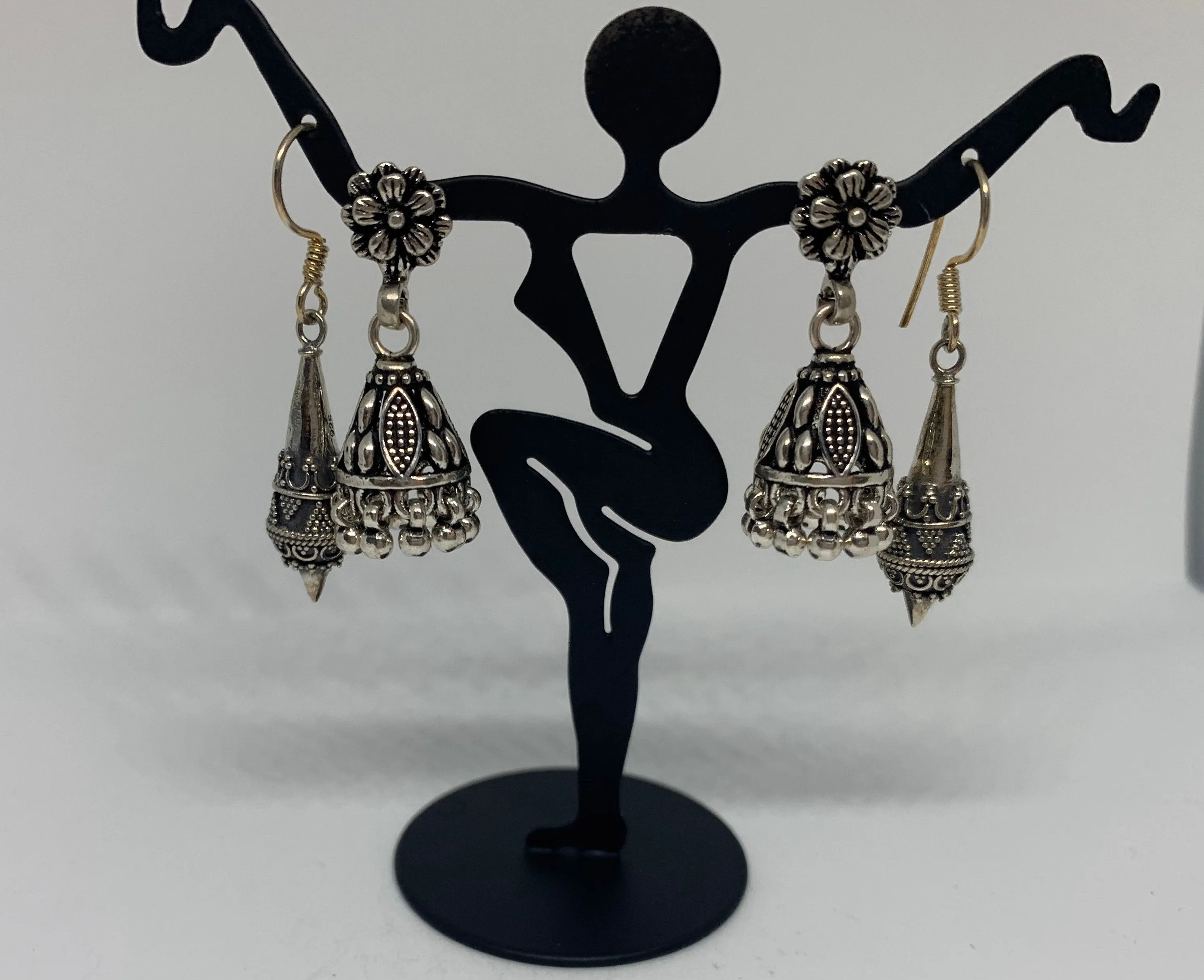 925 Silver Designer Jhoomki, Newest Collection, Contemporary Classical Mix Earrings