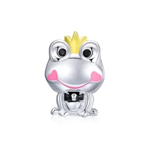 925 Sterling Silver Frog Prince Charm For Diy Bracelets & Necklaces