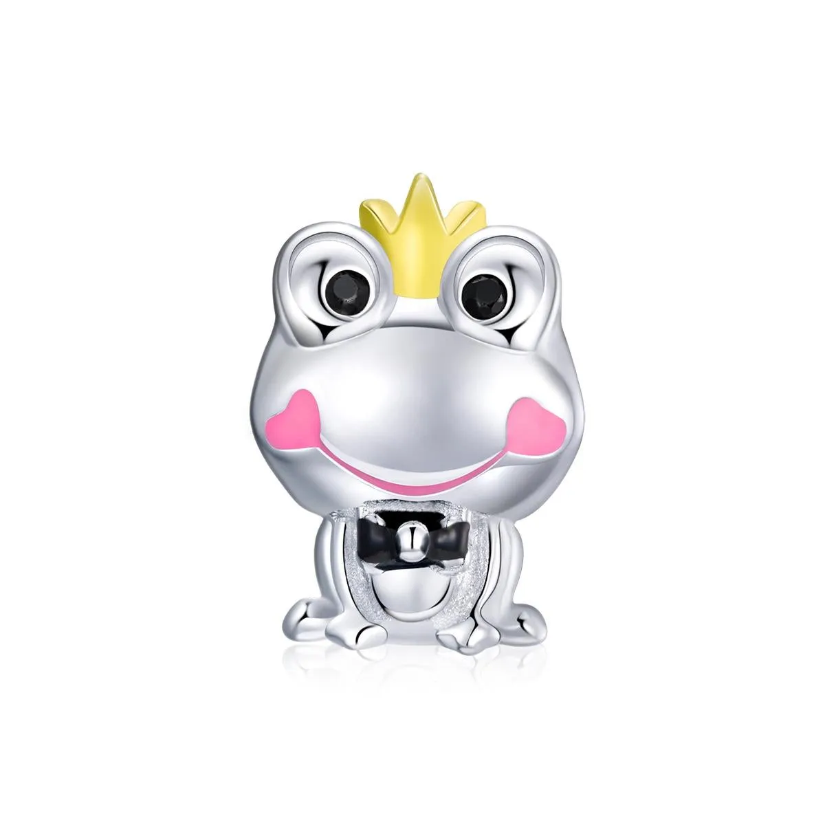 925 Sterling Silver Frog Prince Charm For Diy Bracelets & Necklaces
