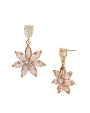925 Sterling Silver Gold Plated Cz Contemporary Drop Earring For Women